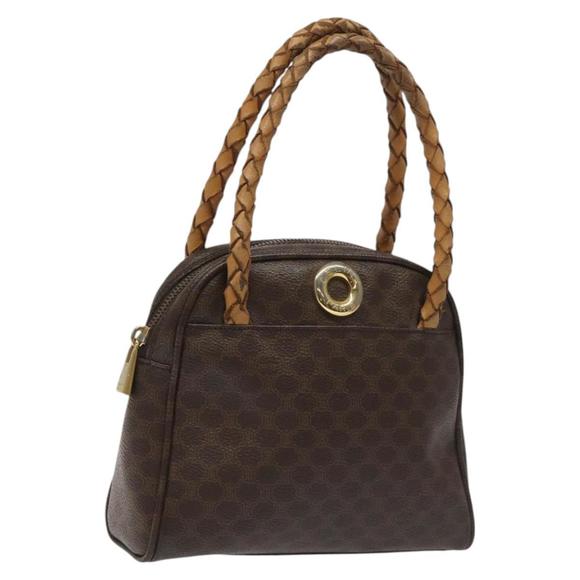 CELINE Macadam Canvas Hand Bag PVC Leather Brown Auth EC224 - Picture 1 of 16